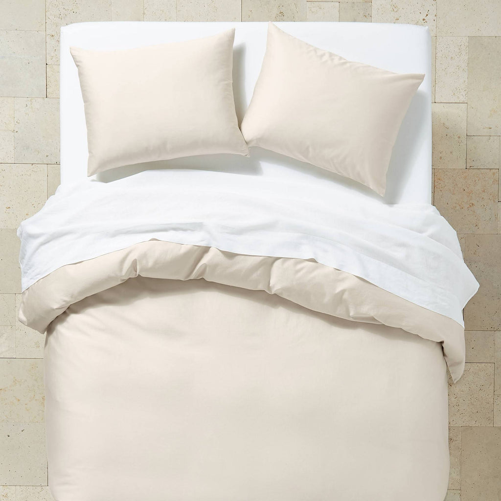 Full/Queen Supima Washed Sateen Duvet & Sham Set Natural X74399