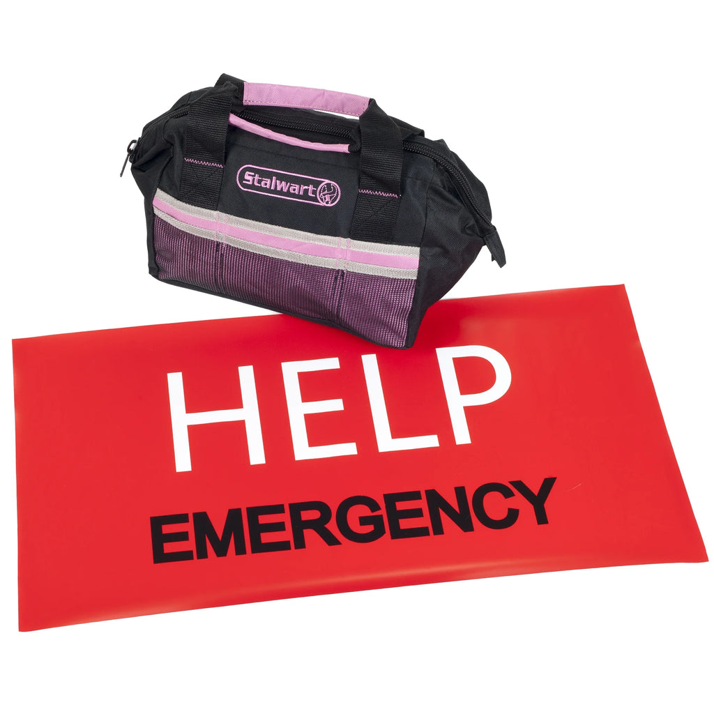 55 Piece Pink Emergency Roadside Kit J122383