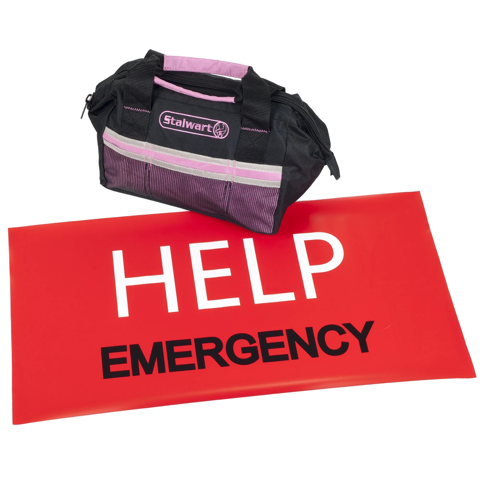 55 Piece Pink Emergency Roadside Kit J122383