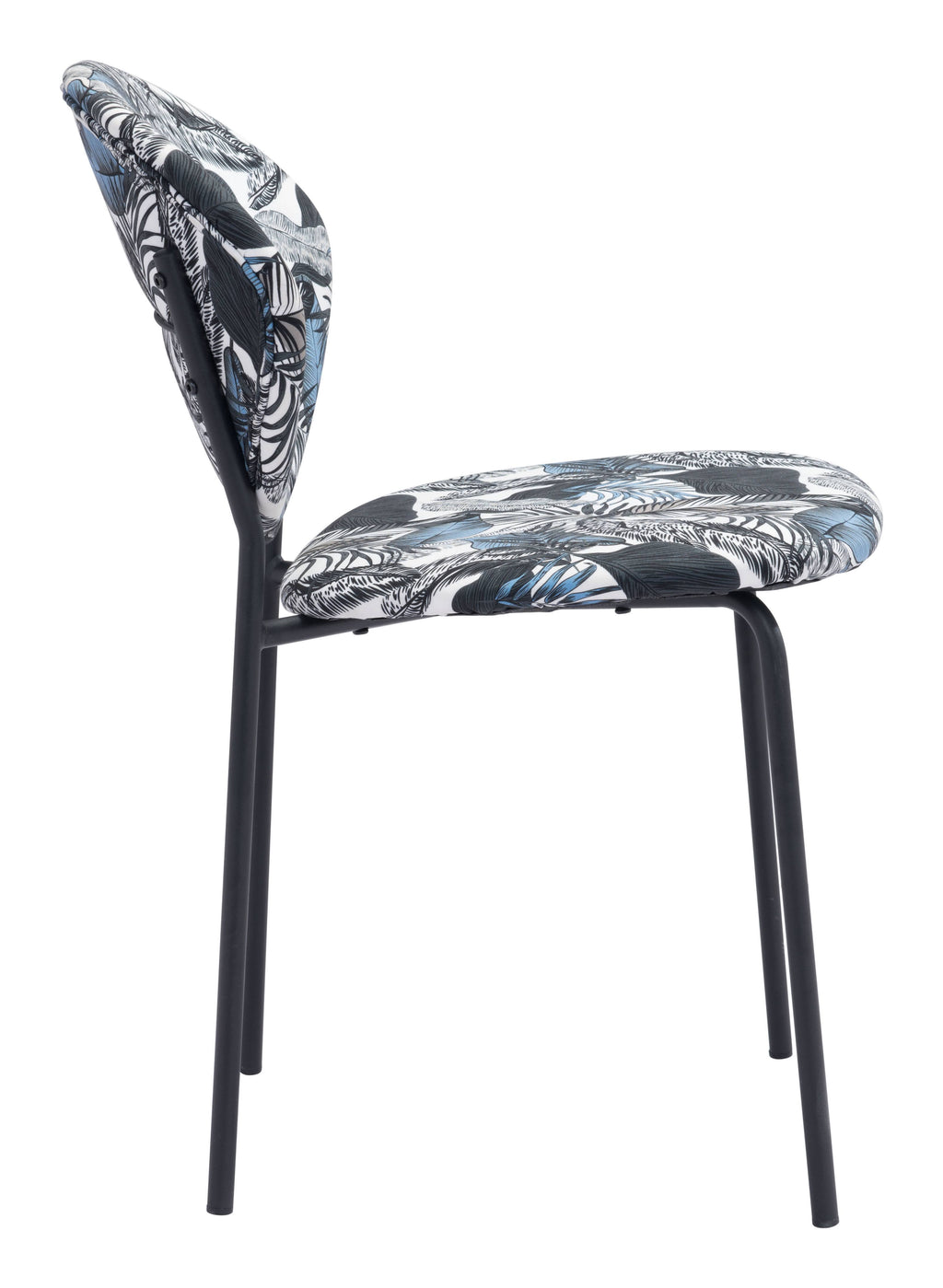 Black Leaf Print Dining Chair (Set of 2) A380