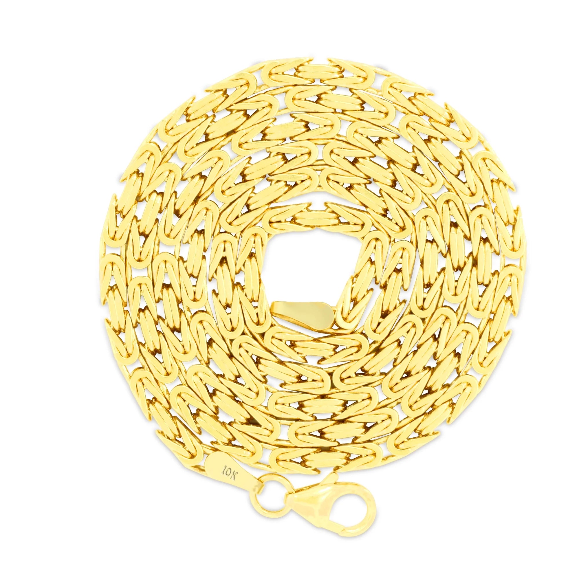 10K Yellow Gold Byzantine Link Chain Necklace X1212