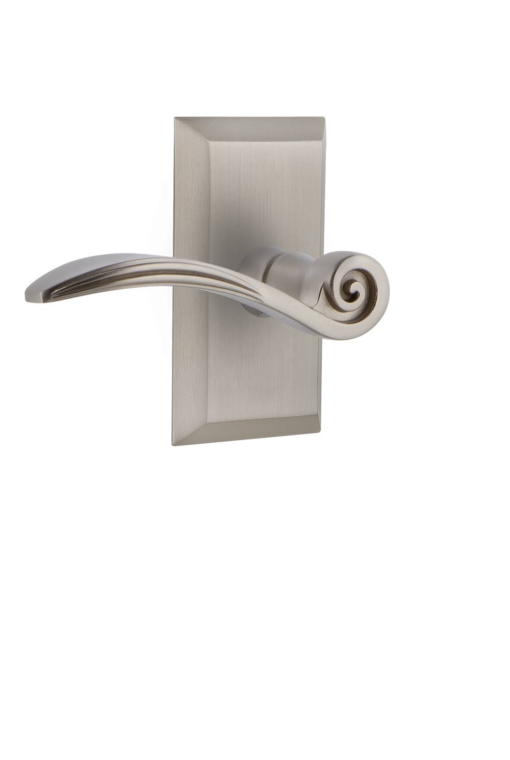 Satin Nickel Single Dummy Swan Lever Plate K41974