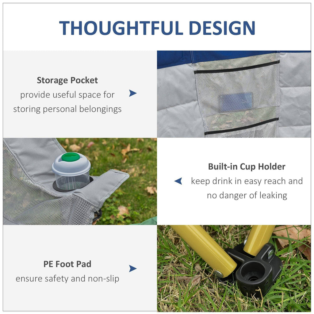 Double Seat Folding Camping Chair with Storage Pocket & Cup Holder G30100