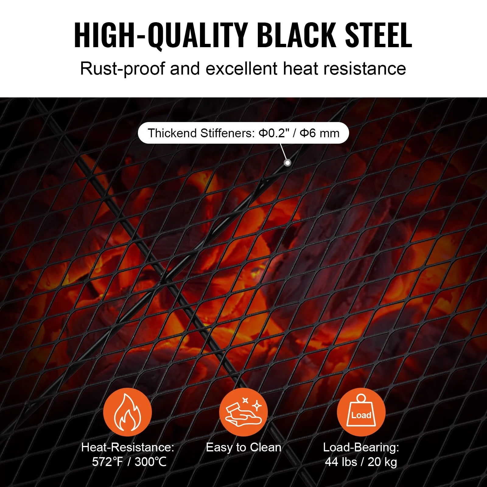 44" Rectangle Fire Pit Grill Grate Q739