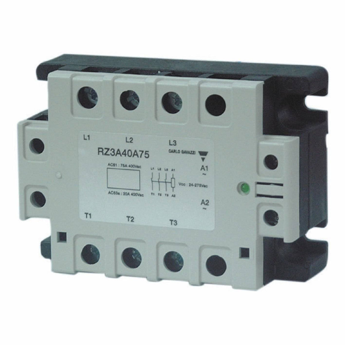 3-Phase Solid State Relay, 55 Amp AC, 24-275 VAC Control Voltage C661542