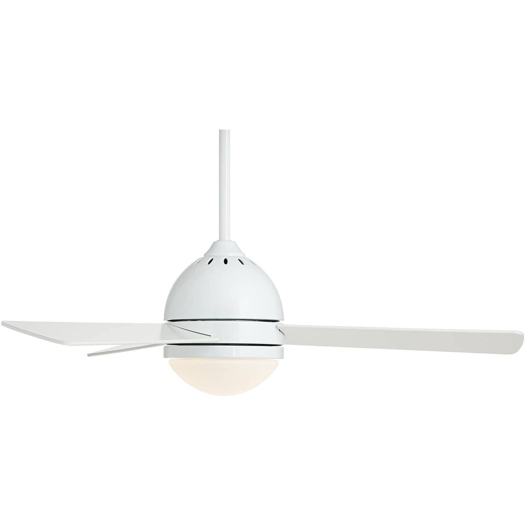 White Opal Frosted Glass LED Ceiling Fan with Light Remote Control S483505