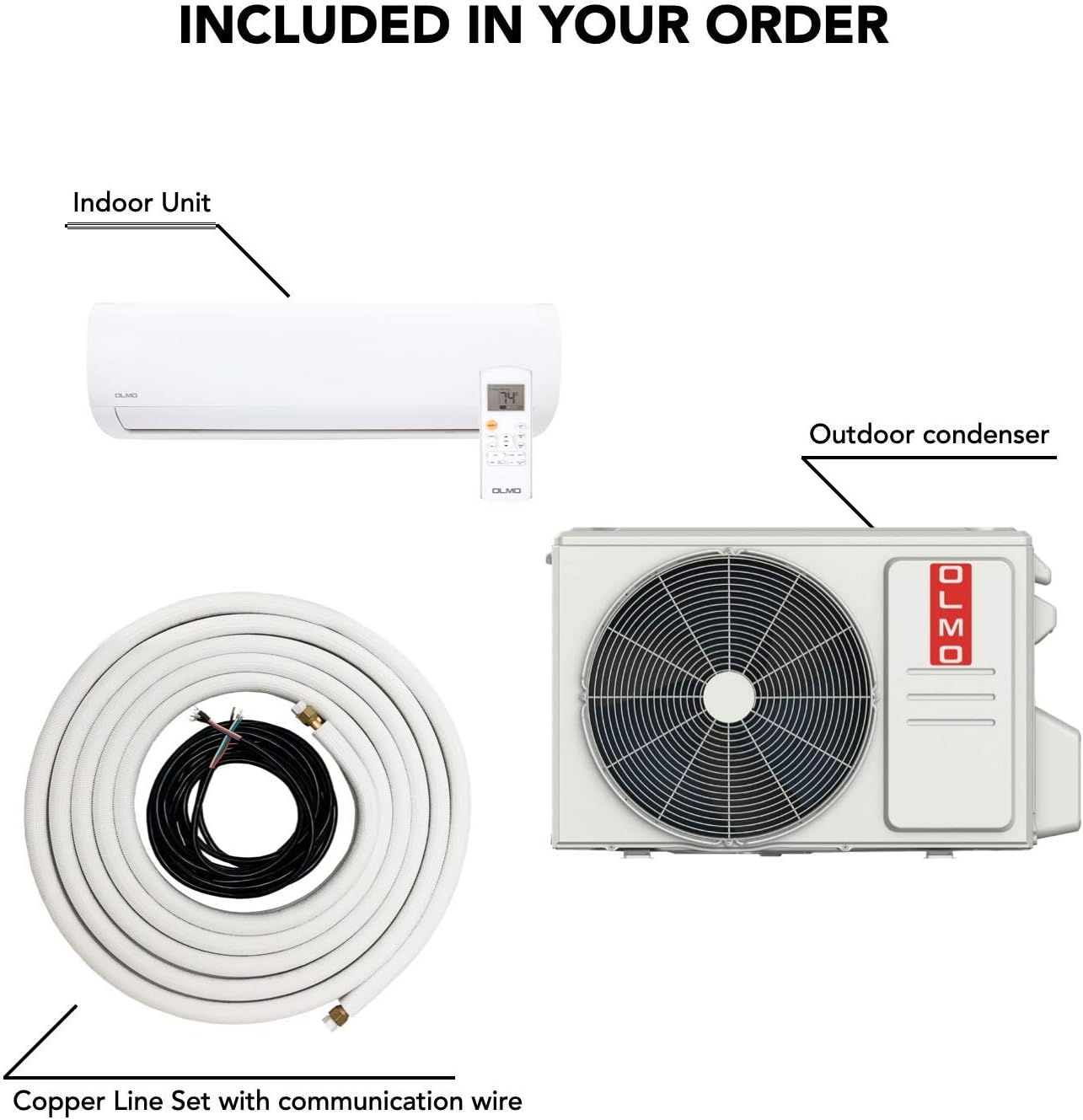 Ductless Mini Split Air Conditioner Heat Pump with 16ft Installation Kit P555545