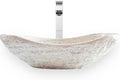 Tan Travertine Chiseled Stone Bathroom Vessel Sink O2565