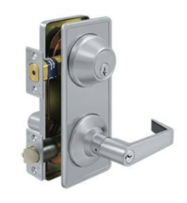 Polished Brass Interconnected Lock with Lever R7572
