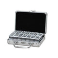 Double 9 Jumbo Two Tone Tile Dominoes with Aluminum Case R92401