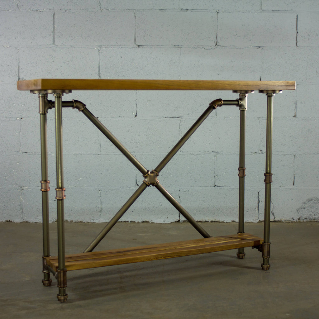 Bronze Industrial Console Table O4223