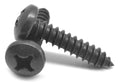 #4-24 x 3/8 Sheet Metal Screw Phillips Pan Head Type AB Low Carbon Steel Black Oxide Pk 10000 E6913