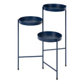 Navy Blue Metal Tri-Level Plant Stand T7610