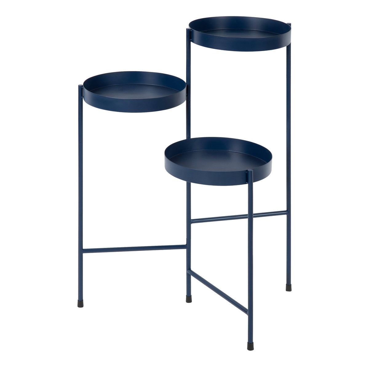 Navy Blue Metal Tri-Level Plant Stand T7610