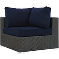 Blue Corner Chair with Cushions I300