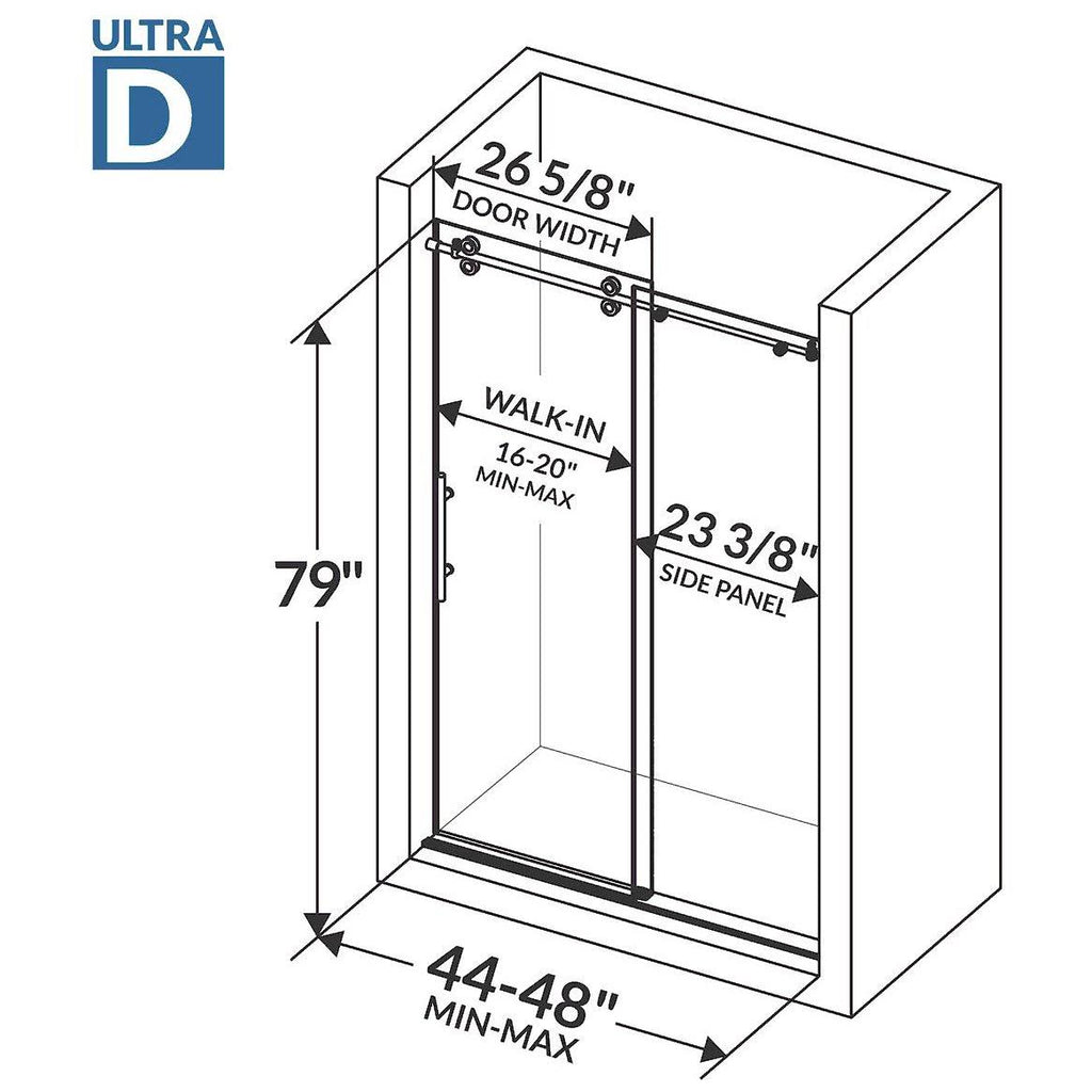 Brushed Nickel Sliding Shower Door with Stationary Panel G538