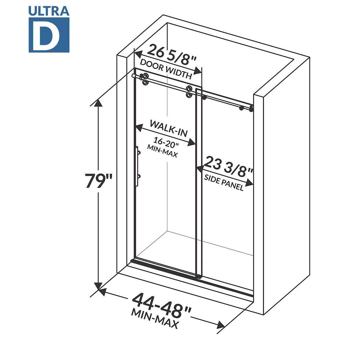 Brushed Nickel Sliding Shower Door with Stationary Panel G538