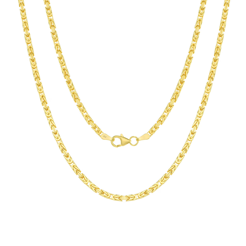 10K Yellow Gold Byzantine Link Chain Necklace X1212