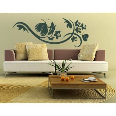 Dark Red 61in x 24in Floral Wall Decal Q34511