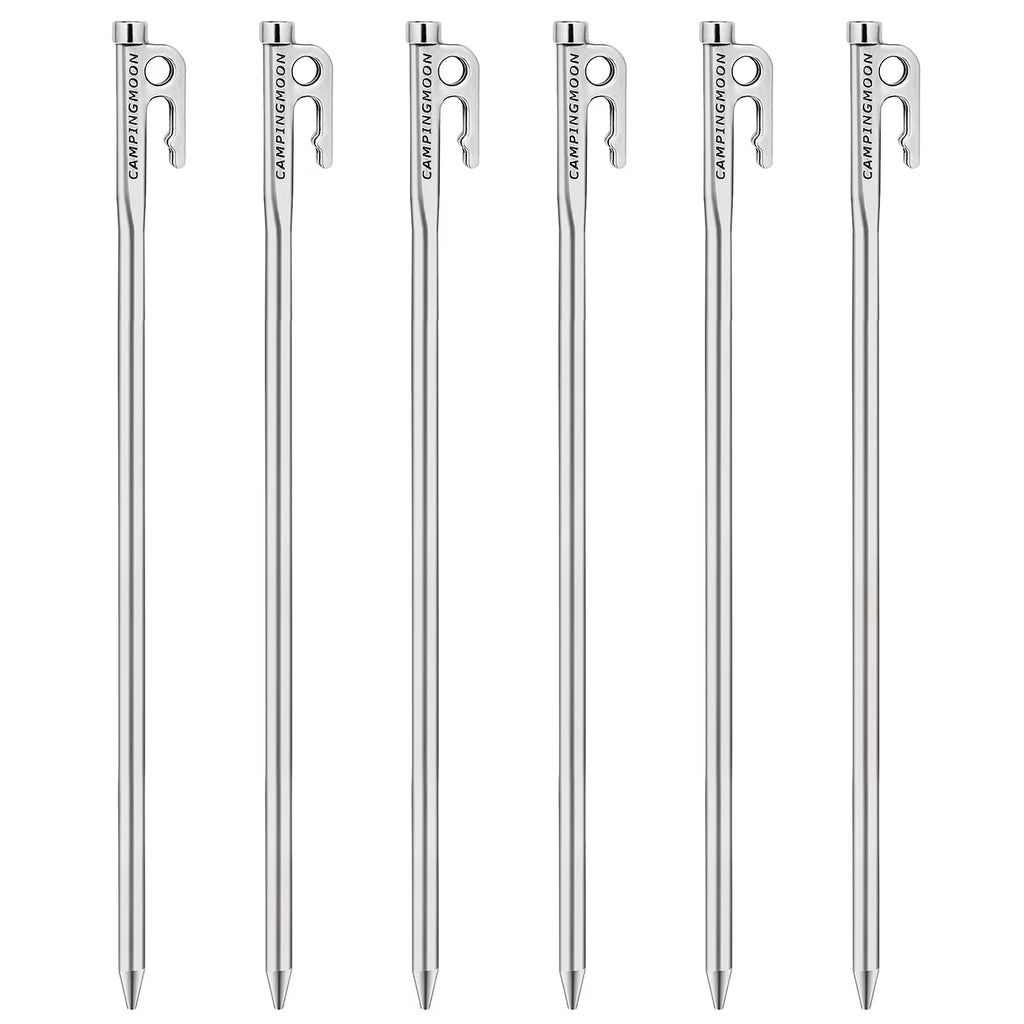 Heavy Duty Steel Tent Stakes Pegs with Hook and Hole Design P5334