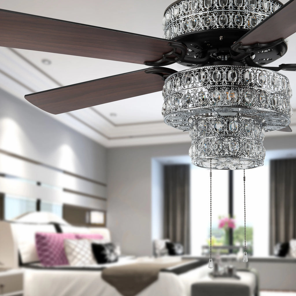 52" Crystal LED Ceiling Fan with Light K8150