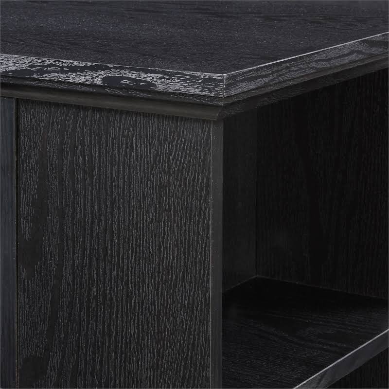 Black Wood TV Console with Storage T830152
