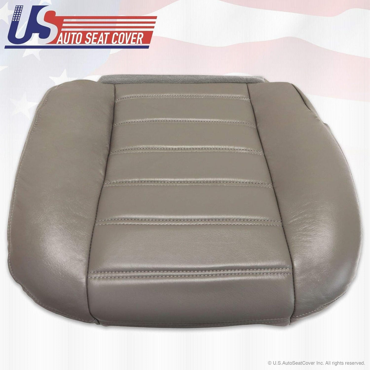 2003 to 2007 Hummer H2 Passenger Bottom Genuine Leather Seat Cover Wheat Gray Q132