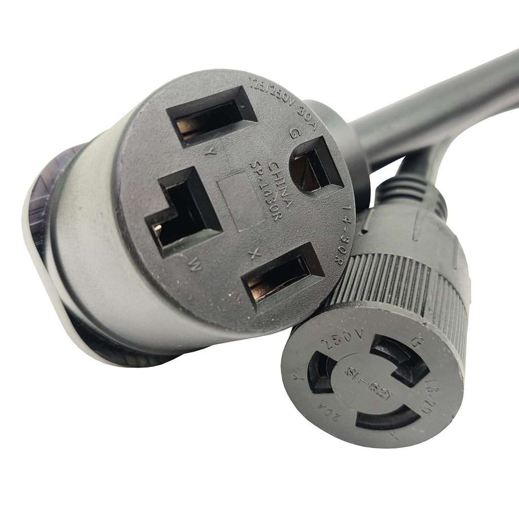 NEMA 14-30P to L6-20R Splitter Cord, 3 Feet H1797
