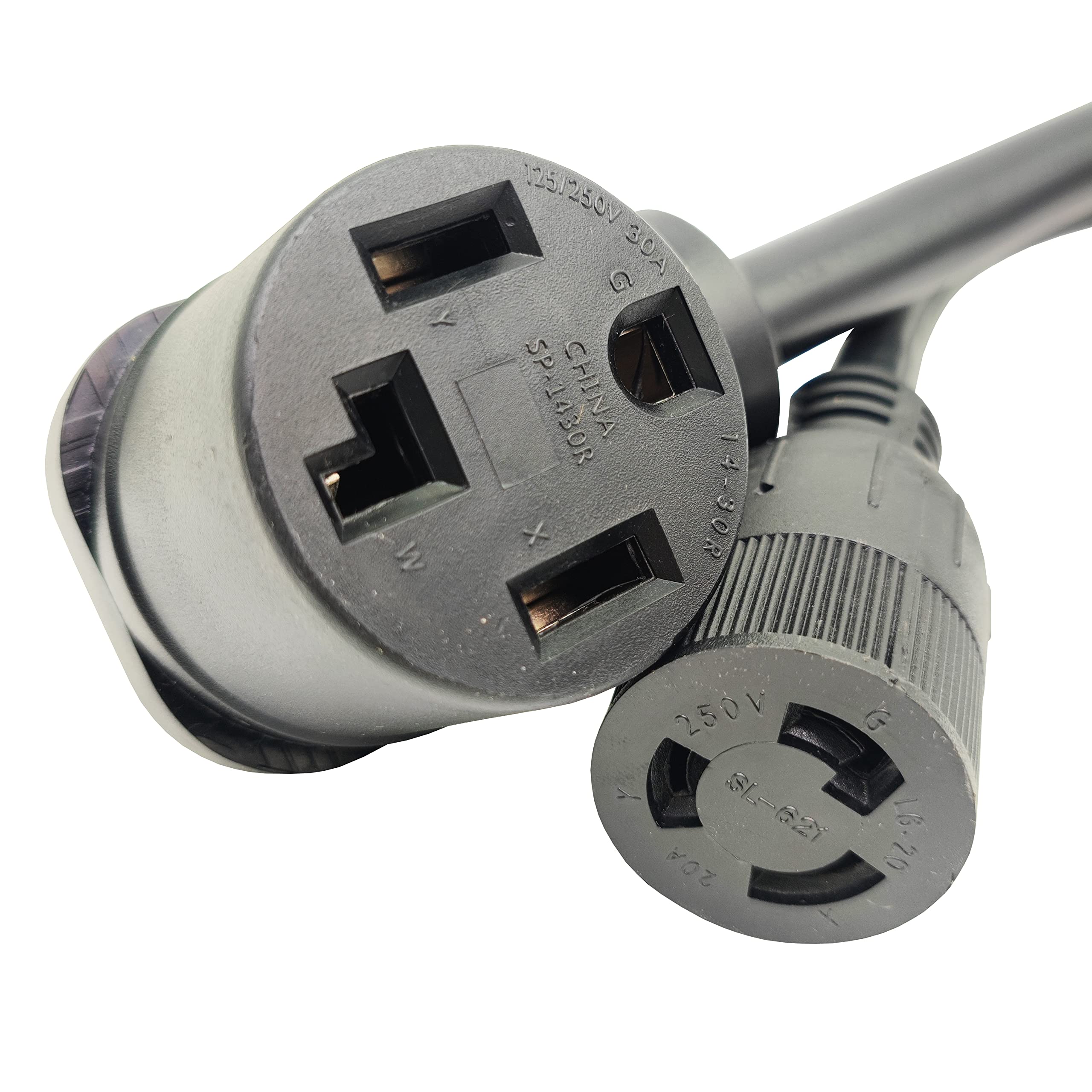 NEMA 14-30P to L6-20R Splitter Cord, 3 Feet H1797