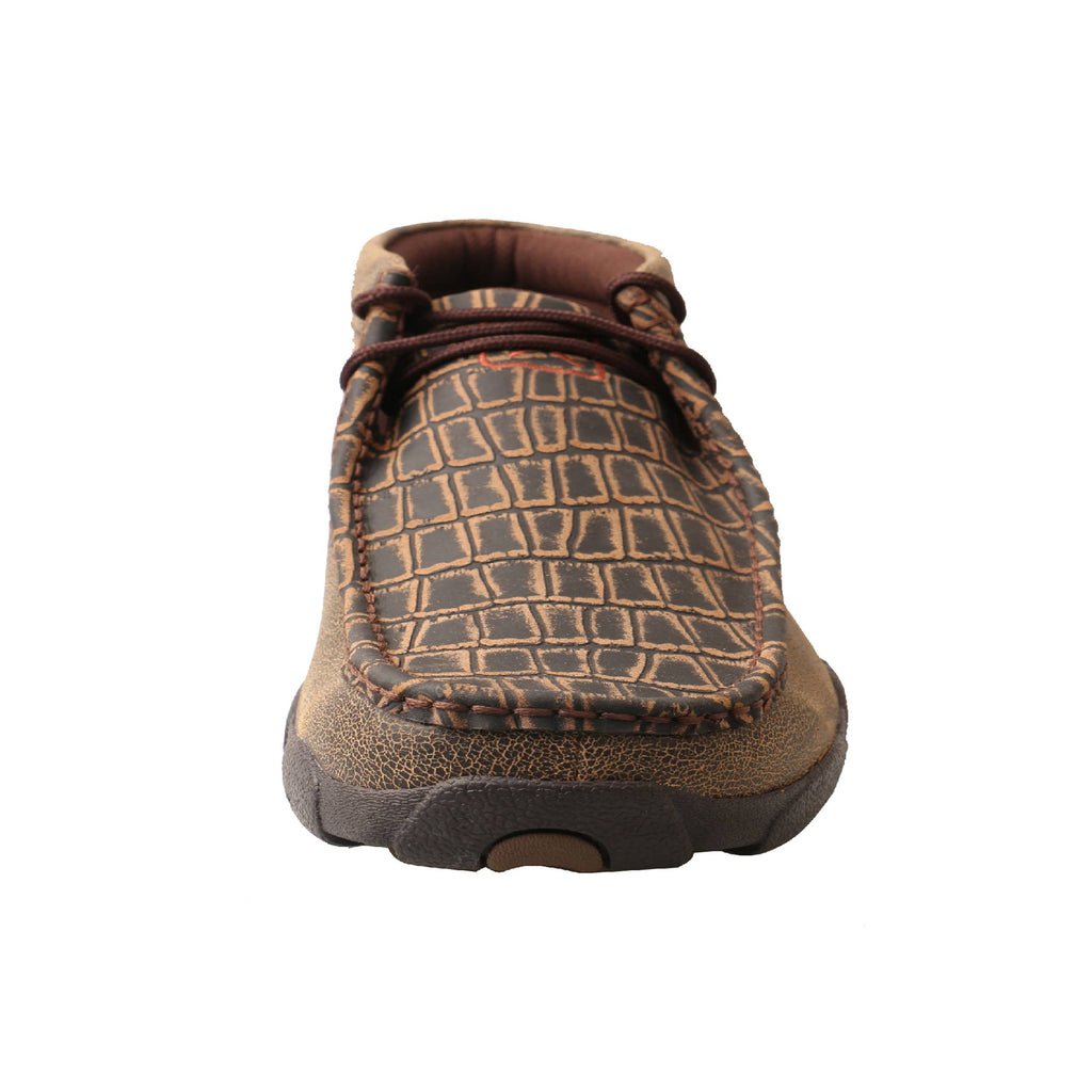 Cayman Print Brown Leather Driving Moc A496