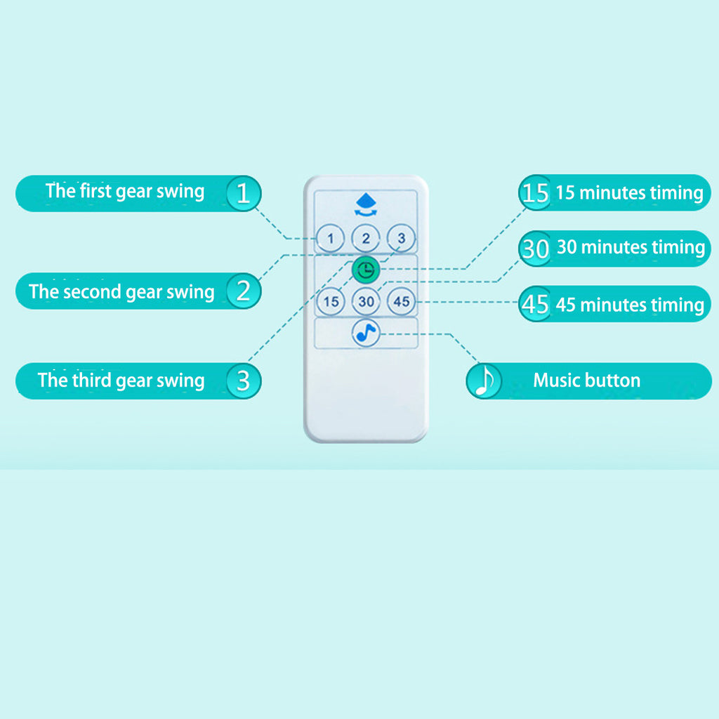 Blue Electric Baby Bouncer Swing Seat with Bluetooth Music and Remote Control R708