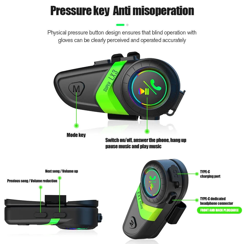Motorcycle Helmet Headset Wireless Bluetooth 5.0 Headphone Speaker F438830