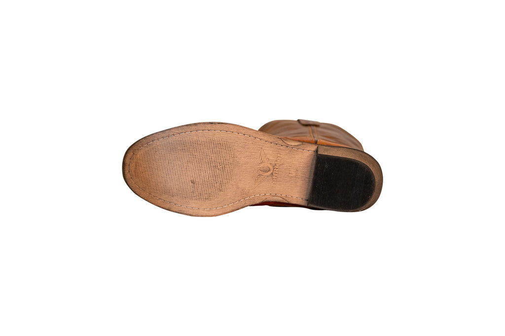 Tan Wide Round Toe Western Boot Y25668