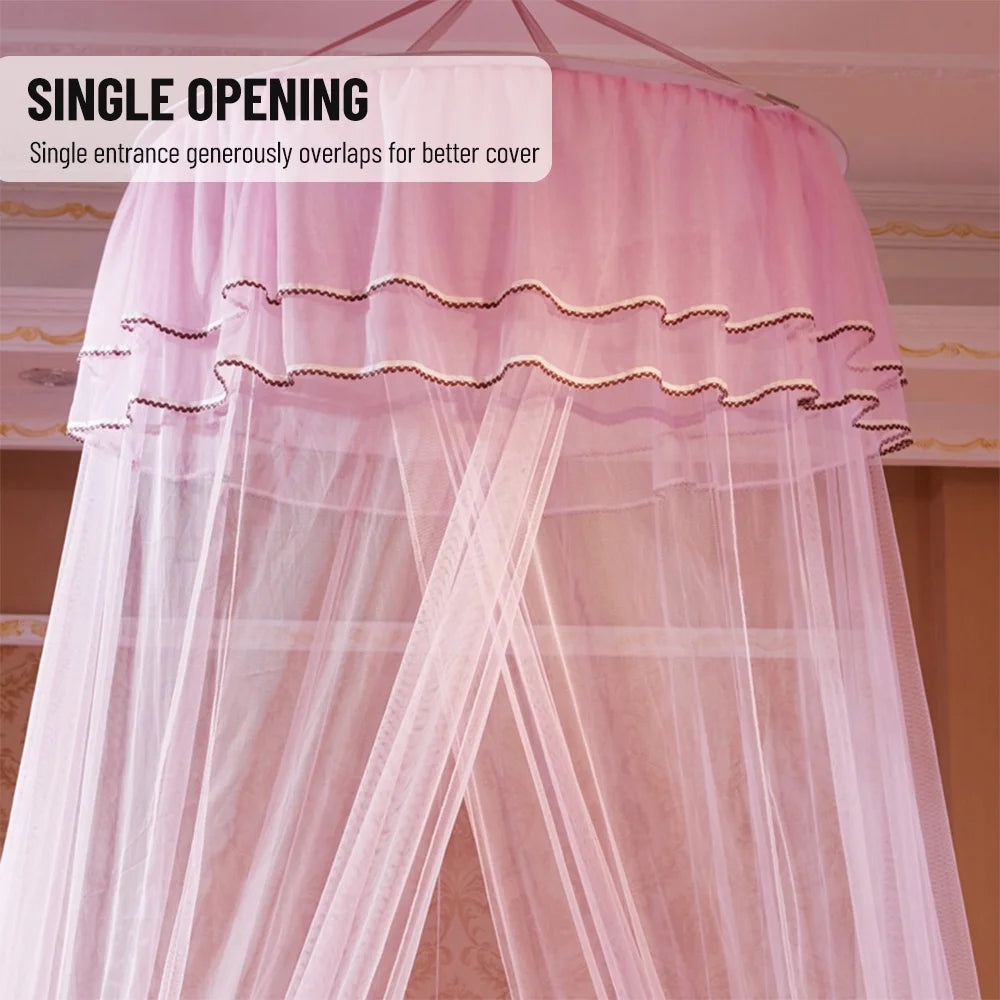 Princess Style Bed Canopy Fine Mesh Net Lace Curtain Q946