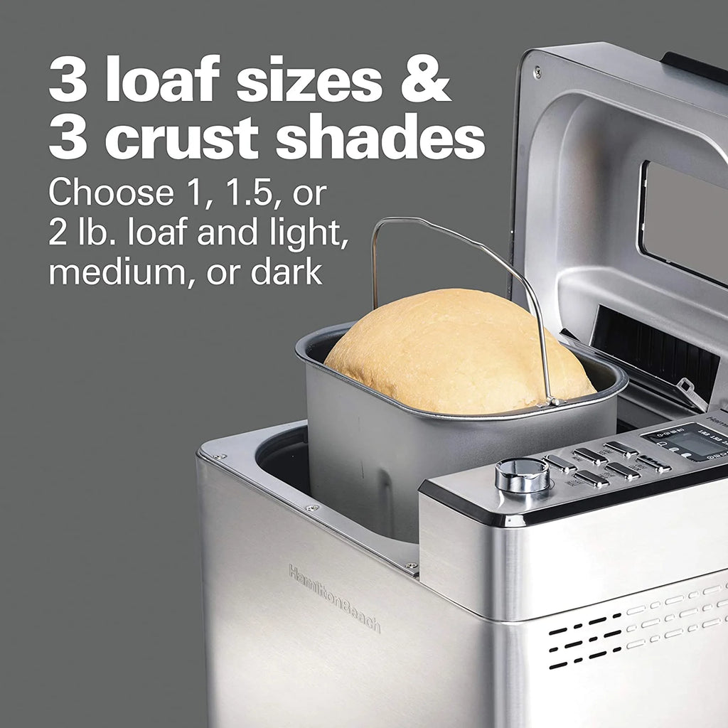 Bread Maker Machine with Auto Fruit and Nut Dispenser, 2 lb. Loaf Capacity, 14 Programmable Settings T76504
