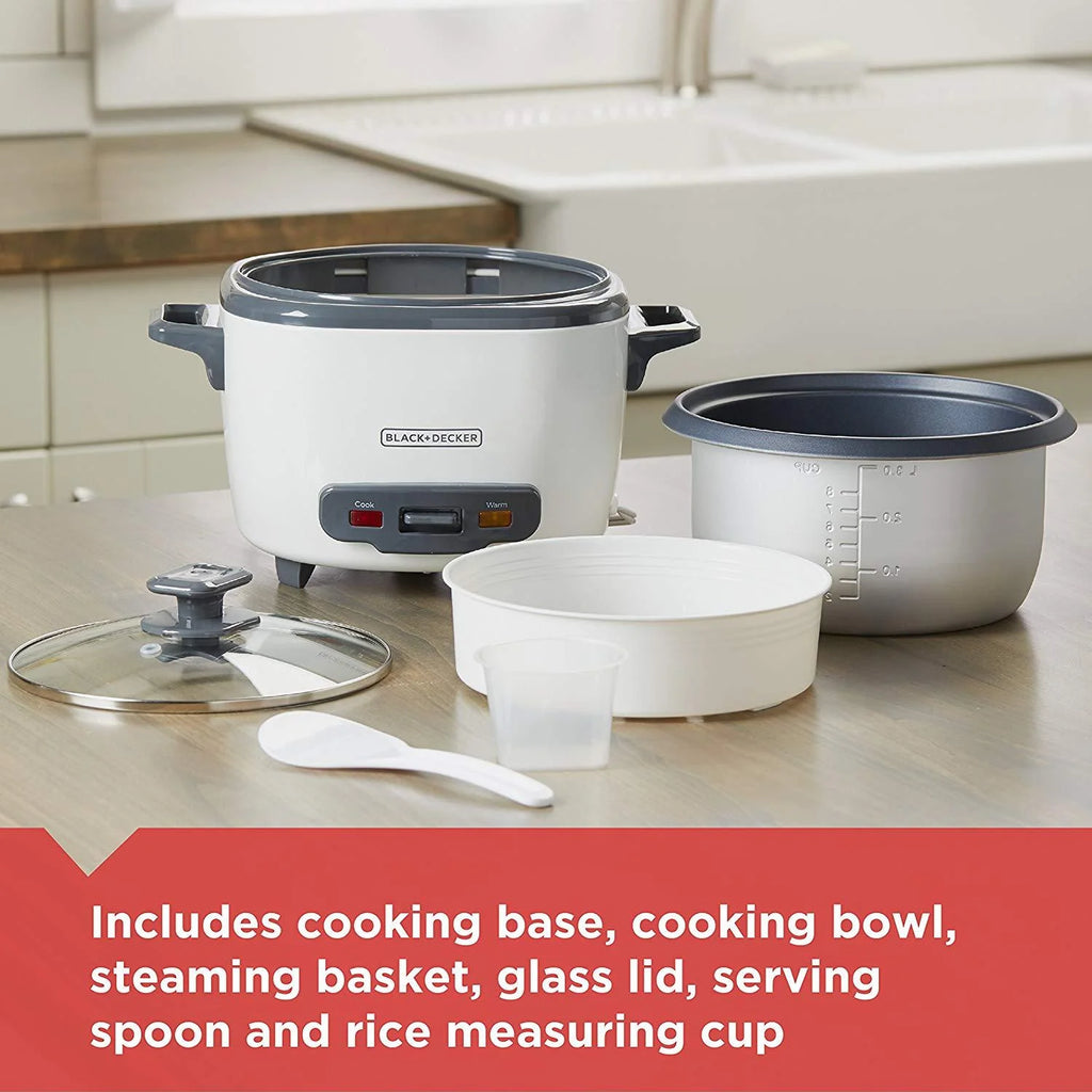 16-Cup Rice Cooker and Food Steamer, White I56114