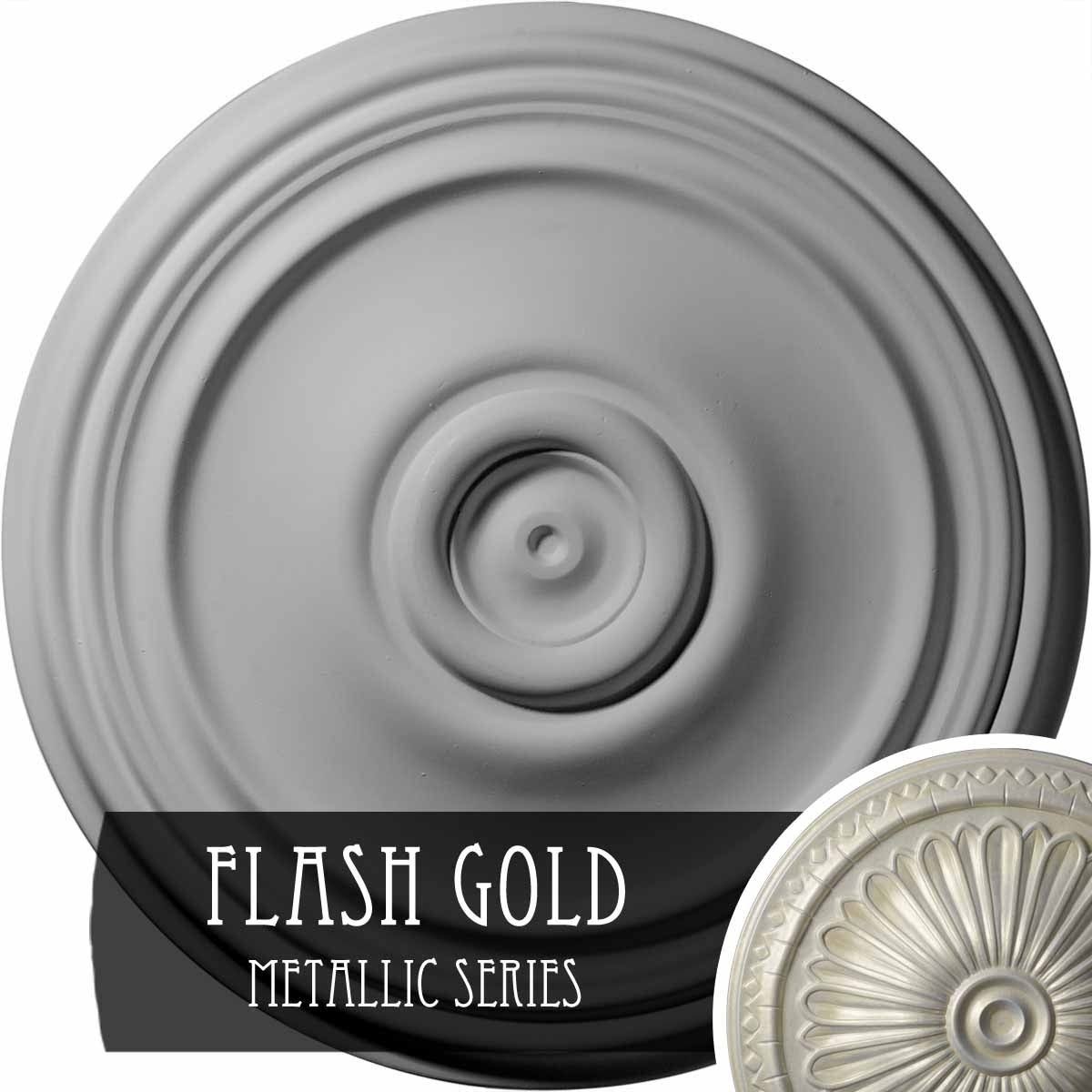 21 inch x 1 1/4 inch Hand-Painted Flash Gold Ceiling Medallion S9687