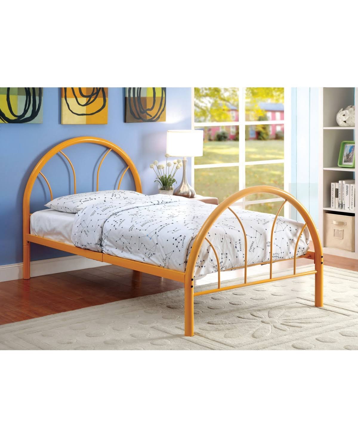Orange Metal Arch Bed V3285