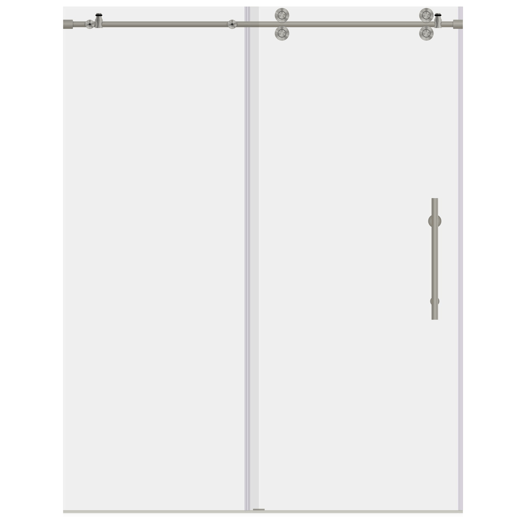 Brushed Nickel Sliding Shower Door with Stationary Panel G538