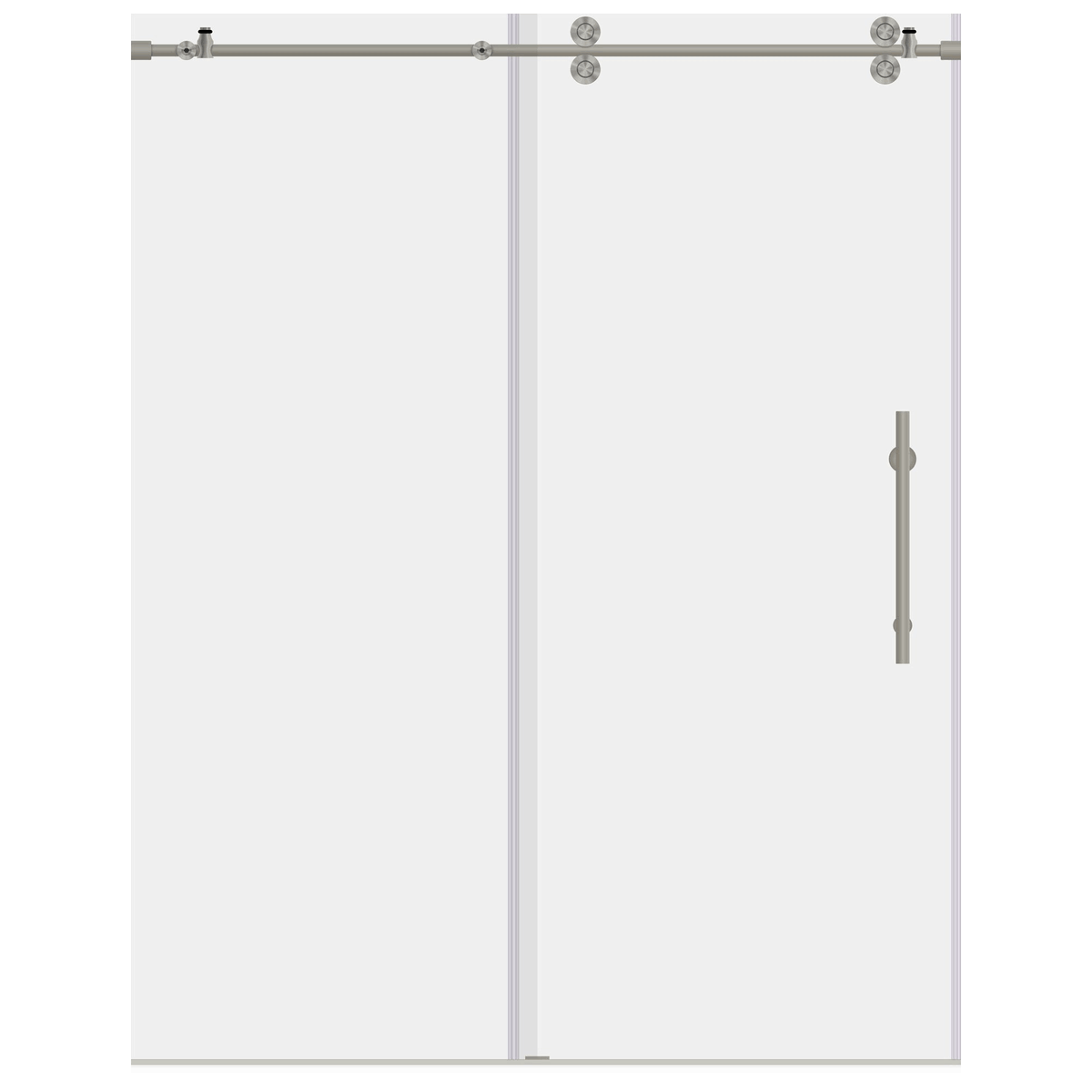 Brushed Nickel Sliding Shower Door with Stationary Panel G538