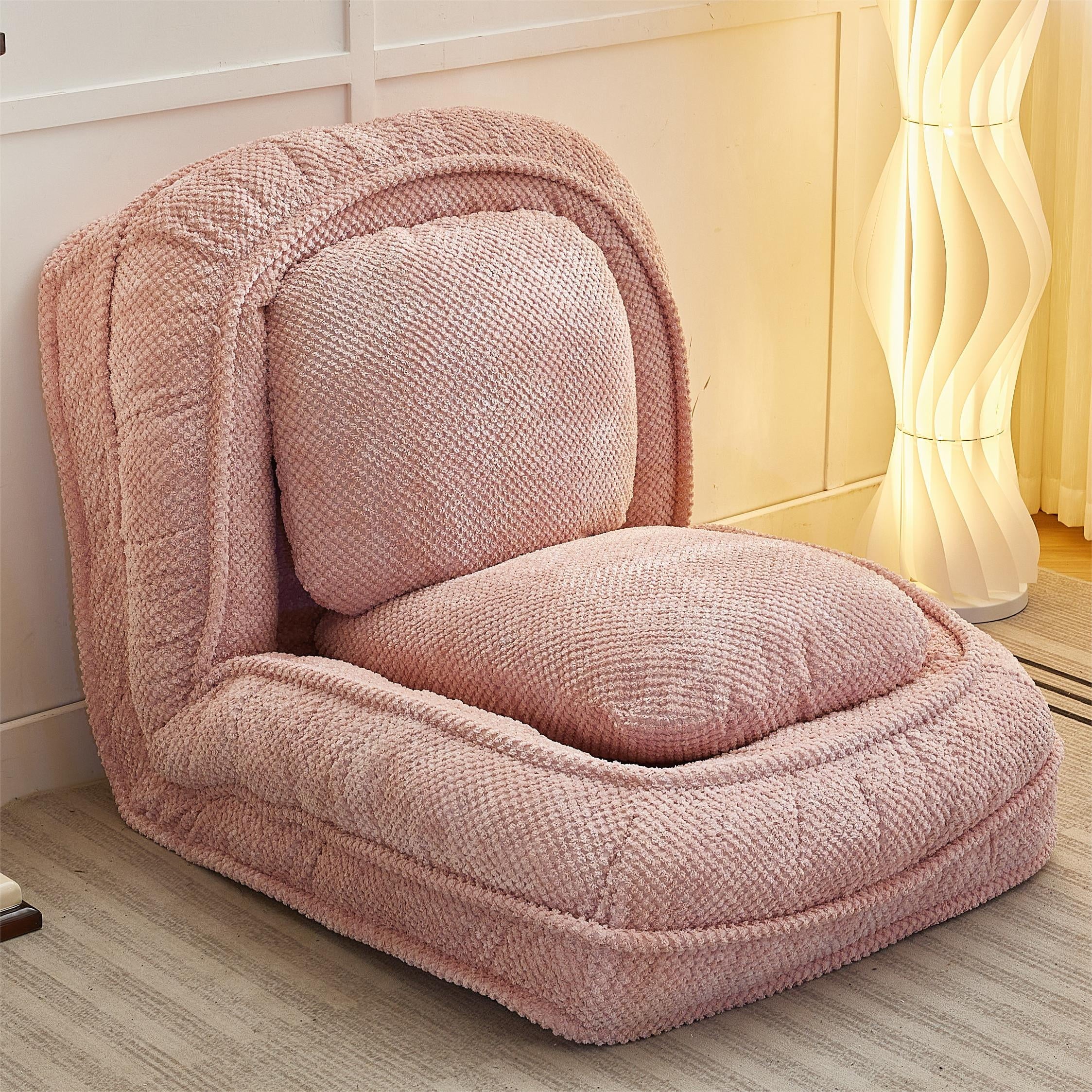 Pink foldable 5-seater recliner sofa chair B264958