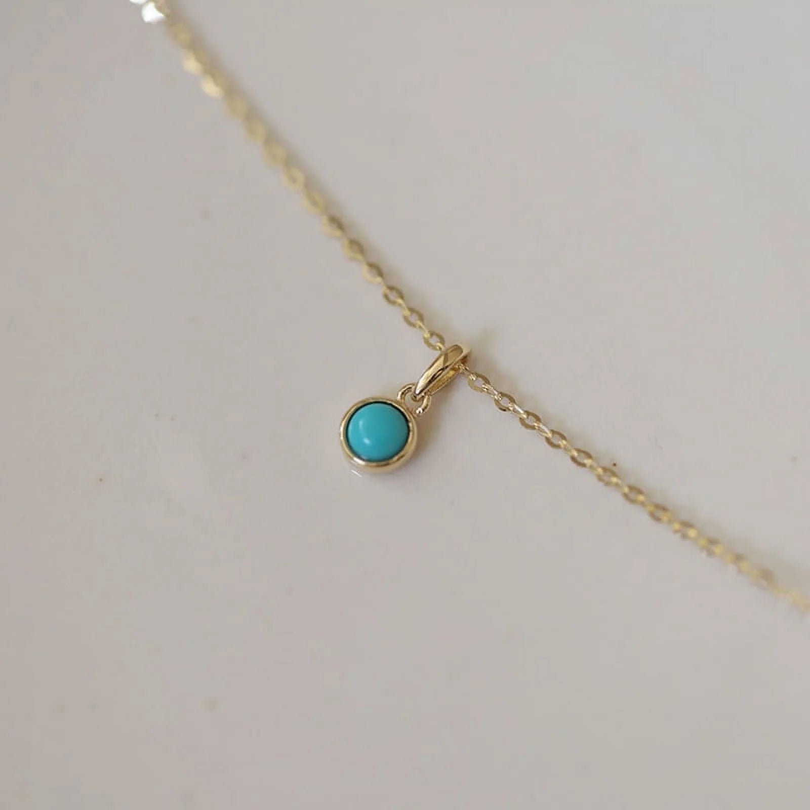 Blue Turquoise Gold Filled Sterling Silver Necklace X155