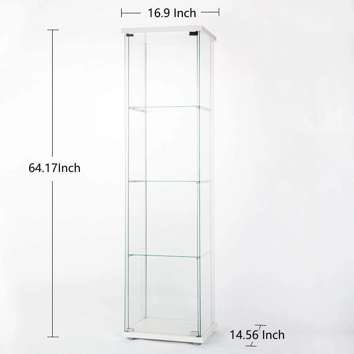 White Glass Display Cabinet with 4 Shelves S452854