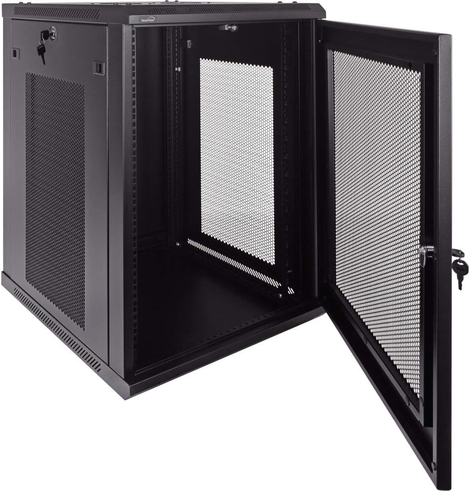15U Wallmount IT Cabinet Enclosure 19-Inch Server Network Rack with Locking Perforated Door Black N533487