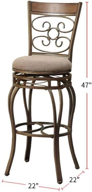 Tan Swivel Bar Stool Set of 2 O798