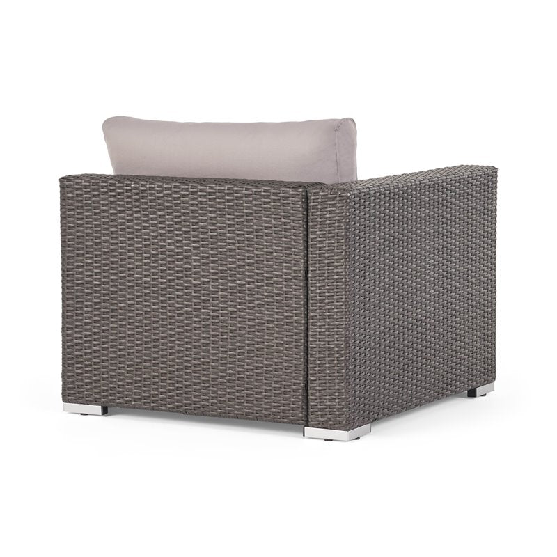 Grey Wicker Sectional with Aluminum Frame K18683
