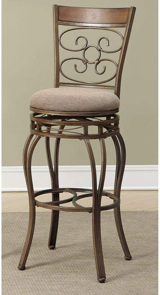 Tan Swivel Bar Stool Set of 2 O798