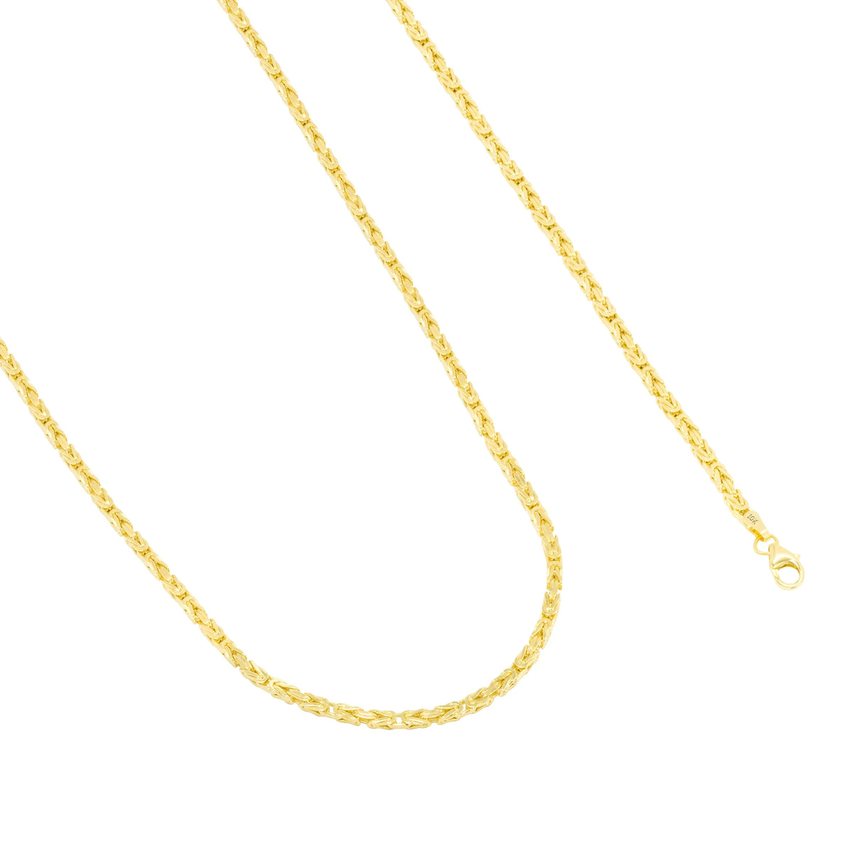 10K Yellow Gold Byzantine Link Chain Necklace X1212