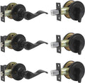 Satin Nickel Entry Lever and Double Cylinder Deadbolt Combo Pack W5824