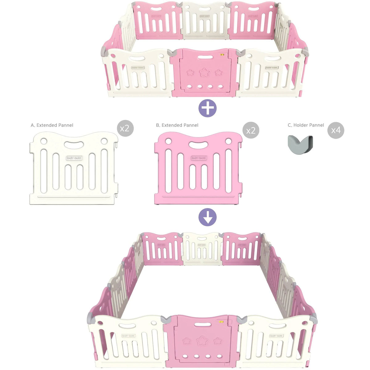Pink 25-inch Playpen Gate Extension Kit H98763
